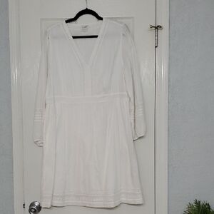 J. Crew White Long Sleeve Dress